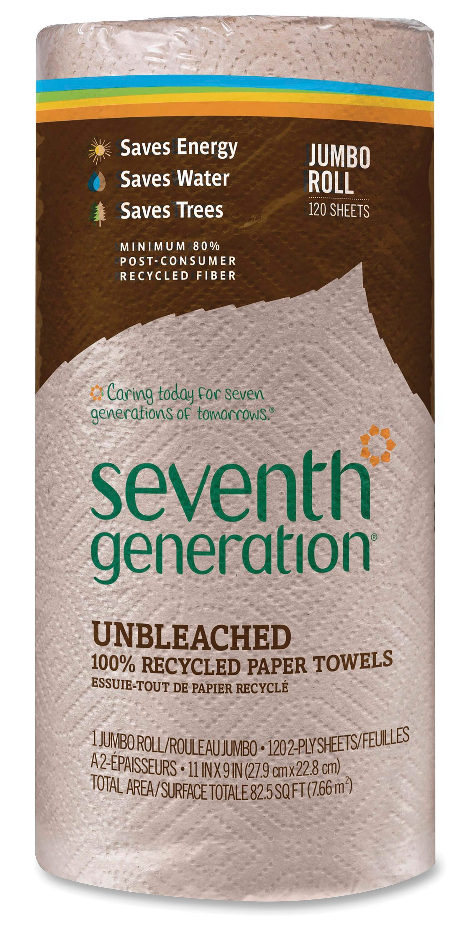 Seventh Generation Jumbo Paper Towels, 2-Ply, Recycled, Natural Brown, Item Number 1313470